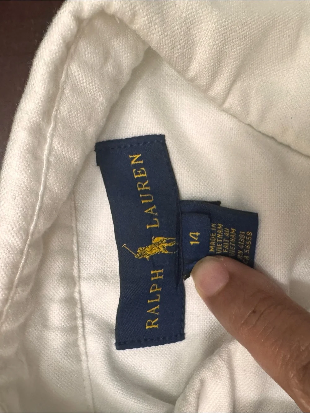 Ralph Lauren White Button-Down Oxford Shirt with Polo Pony